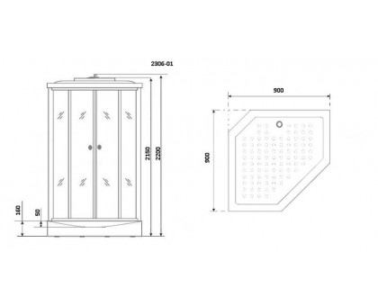 Душевая кабина Niagara NG-2306-01 90х90 см с мозаичными стеклами