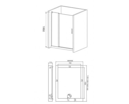 Душевая дверь Good Door МОККА WTW-110-C-WE 185х110 см