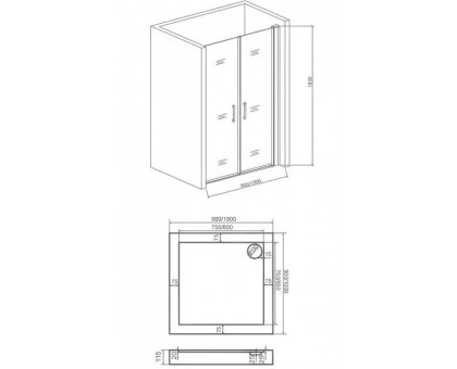 Душевая дверь Good Door МОККА SD-100-C-WE 185х100 см