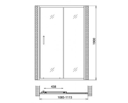 Душевая дверь Gemy Victoria S30191DM 110 см