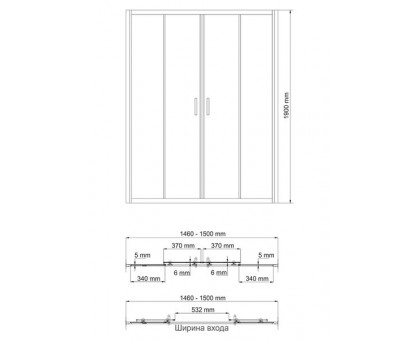 WasserKRAFT Lippe 45S08 Душевая дверь