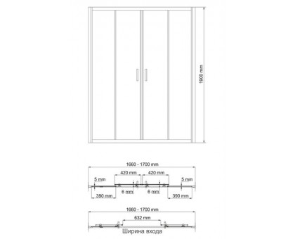 WasserKRAFT Lippe 45S09 Душевая дверь