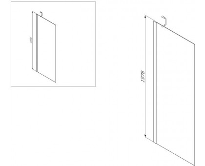 W51G-W90-1978-CT Боковая стенка Inspire S, 900х1978, стекло прозрачное, профиль хром