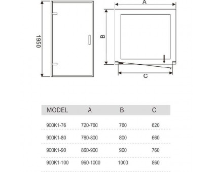 Душевая дверь в нишу WeltWasser WW900 900К1 90