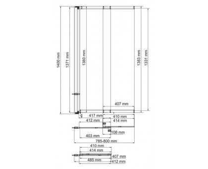 WasserKRAFT Main 41S02-80 Стеклянная шторка на ванну