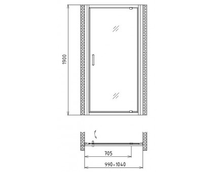 Душевая дверь Gemy Sunny Bay S28160 100 см