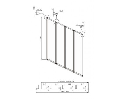 Шторка для ванны Ambassador Bath Screens 16041111L 100 см