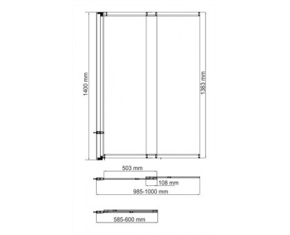 WasserKRAFT Main 41S02-100 WasserSchutz Стеклянная шторка на ванну