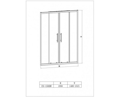 Дверь в нишу ESBANO-150DW 150 см