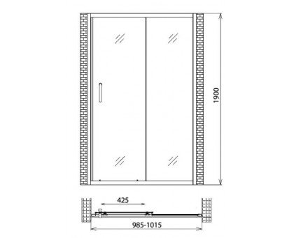 Душевая дверь Gemy Victoria S30191H 100 см