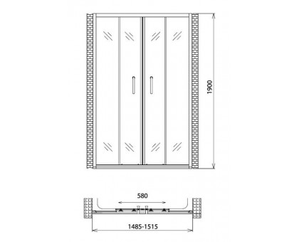 Душевая дверь Gemy Victoria S30192A 150 см