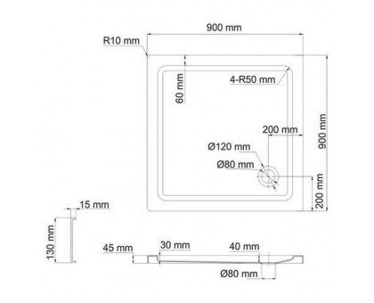 WasserKRAFT Amper 29T03 Душевой поддон