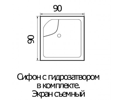 Душевой поддон WEMOR 90/40 S (высота 24/40 см) квадратный, с сиденьем