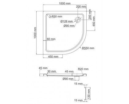 WasserKRAFT Isen 26T23 Душевой поддон