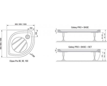 поддон Elipso Pro-100 белый, Galaxy Pro