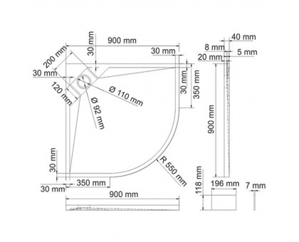 Alme 15T01 Душевой поддон