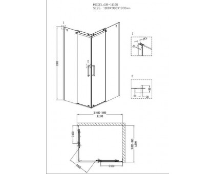 Душевой уголок Grossman GR-1110R 110х90