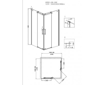 Душевой уголок Grossman GR-1100 100х100