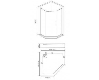 Душевое ограждение Good Door PANDORA PNT-90-C-CH