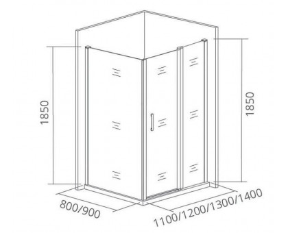 Душевое ограждение (боковая часть) Good Door LATTE SP-80 -C-WE 80 см