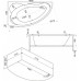 Ванна акриловая Bas Лагуна 170х110х60,5, угловая асимметричная (правая), с гидромассажем