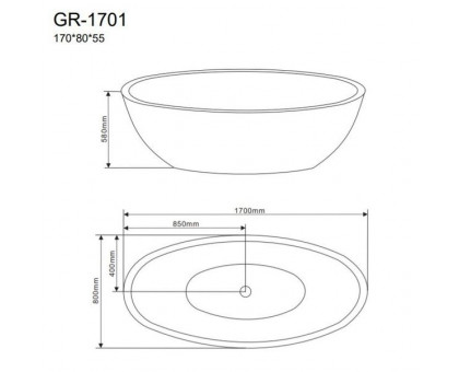 Ванна GROSSMAN GR-1701 (170x80x55)  отдельностоящая