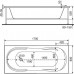 Ванна акриловая Bas Ахин 170х80х60, прямоугольная, с гидромассажем