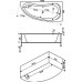 Ванна акриловая Bas Алегра 150х90х65 угловая асимметричная (правая), с гидромассажем