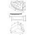 Ванна акриловая Bas Сагра 160х100х66, угловая асимметричная (правая), с гидромассажем