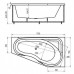 Ванна акриловая Aquatek Медея R 170х95 гидромассажная, с экраном
