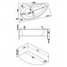 Ванна акриловая Bas Лагуна 170х110х60,5, угловая асимметричная (левая), с каркасом