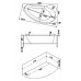 Ванна акриловая Bas Лагуна 170х110х60,5, угловая асимметричная (правая), с каркасом