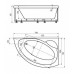 Ванна акриловая Aquatek Аякс 2 L  170x110 см, левая, с фронтальным экраном и каркасом