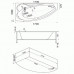 Ванна акриловая Bas Николь 170х102х63, угловая асимметричная (левая), с гидромассажем