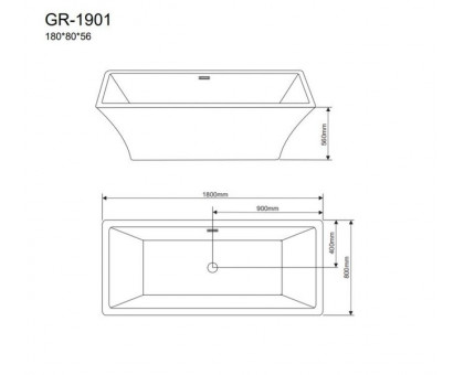 Ванна GROSSMAN GR-1901 (180x80x56) отдельностоящая