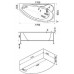Ванна акриловая Bas Николь 170х102х63, угловая асимметричная (правая), с гидромассажем
