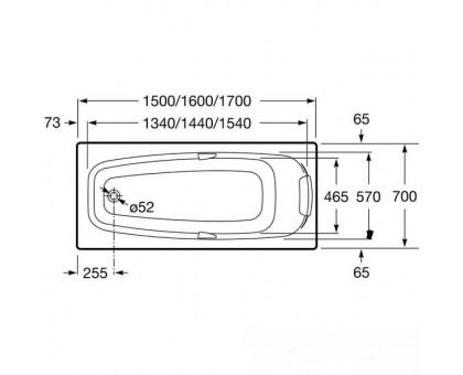 Ванна Roca Sureste 170х70 прямоугольная белая ZRU9302769