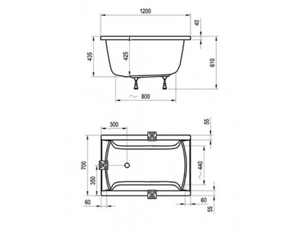 Акриловая ванна Ravak Classic C861000000 120x70 белая