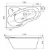 Ванна акриловая Santek ИБИЦА XL 160х100 асимметричная, правосторонняя, белая