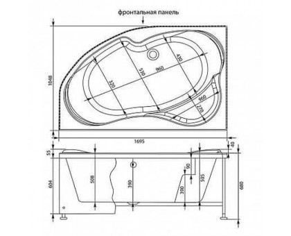 Акриловая ванна Aquanet Allento 00203892 170x100 L