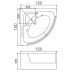 Ванна акриловая WeltWasser WW HB CONSTANCE 150 BL 150х150х59 с гидромассажем, черная