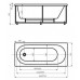 Ванна акриловая Aquatek Оберон 160x70 см, гидромассажная, экран, слив слева