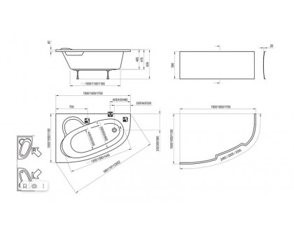 Акриловая ванна Ravak ASYMMETRIC C481000000 170x110 L белая