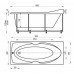 Ванна акриловая Aquatek Европа 180х80 см, с фронтальным экраном и каркасом (слив слева)