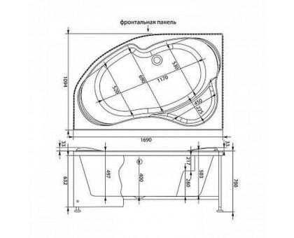 Акриловая ванна Aquanet Capri 00203914 170x110 L