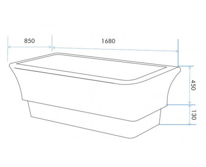 Акриловая ванна ABBER AB9221 168х85 см отдельностоящая