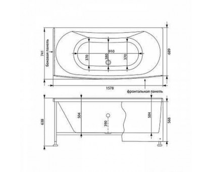 Акриловая ванна Aquanet Izabella 00203985 160x70