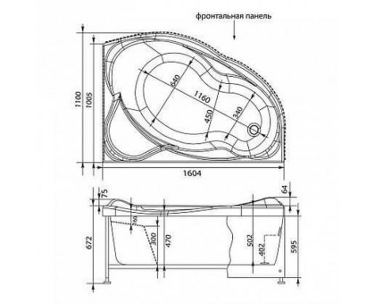 Акриловая ванна Aquanet Jamaica 00203987 160x100 R