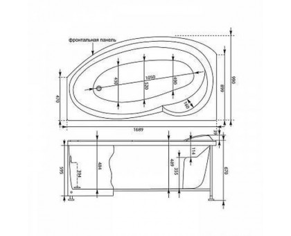 Акриловая ванна Aquanet Jersey 00203988 170x100 L