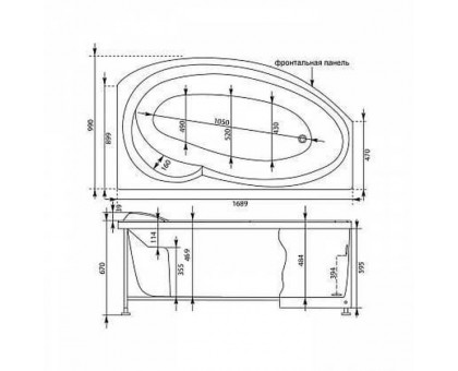 Акриловая ванна Aquanet Jersey 00203989 170x100 R